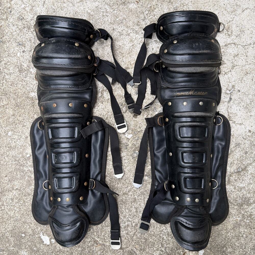 Sport Master Shin Guards Adult Large Black 303DKW Umpire Baseball Softball